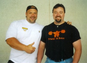 Grant Buhr with Hugo Girard, Canada & North America Strongest 		Man 2002, May 2003
